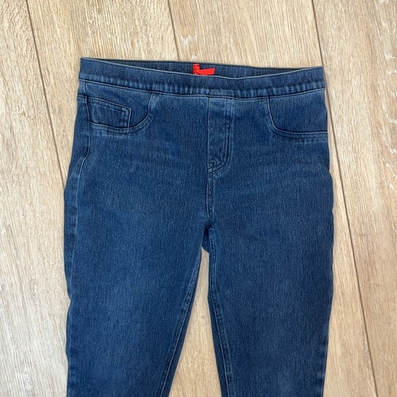 SPANX Jean-ish Ankle Leggings Twilight Rinse Dark Lined Pants 20018R Size L - Picture 3 of 11